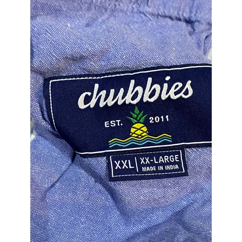 Chubbies Mens XXL Seersucker Shorts Blue White Striped 5.5 Inseam Regular Fit